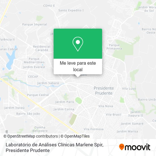 Laboratório de Análises Clínicas Marlene Spir mapa
