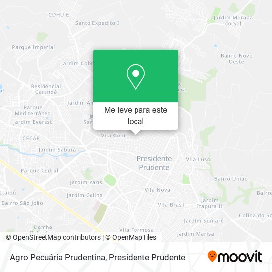 Agro Pecuária Prudentina mapa
