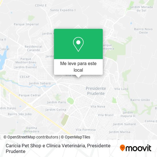 Carícia Pet Shop e Clínica Veterinária mapa
