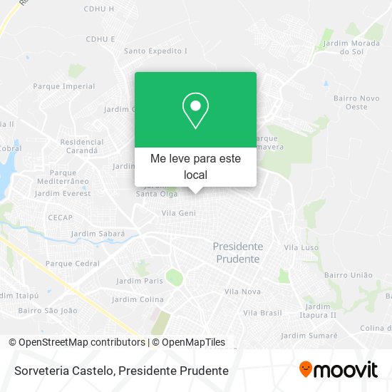 Sorveteria Castelo mapa