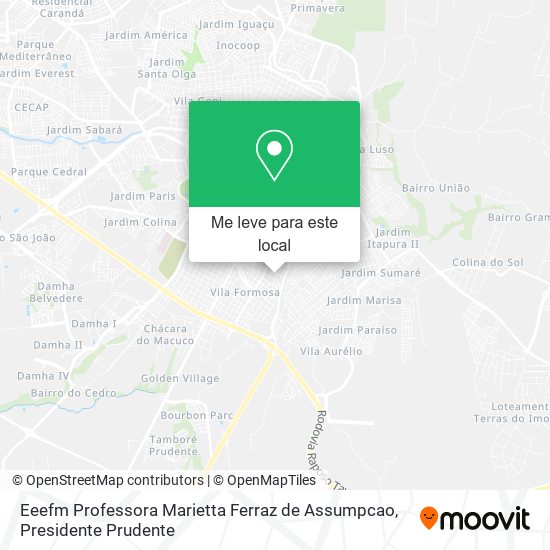 Eeefm Professora Marietta Ferraz de Assumpcao mapa