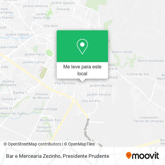 Bar e Mercearia Zezinho mapa