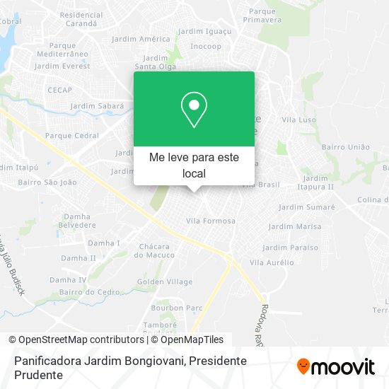 Panificadora Jardim Bongiovani mapa