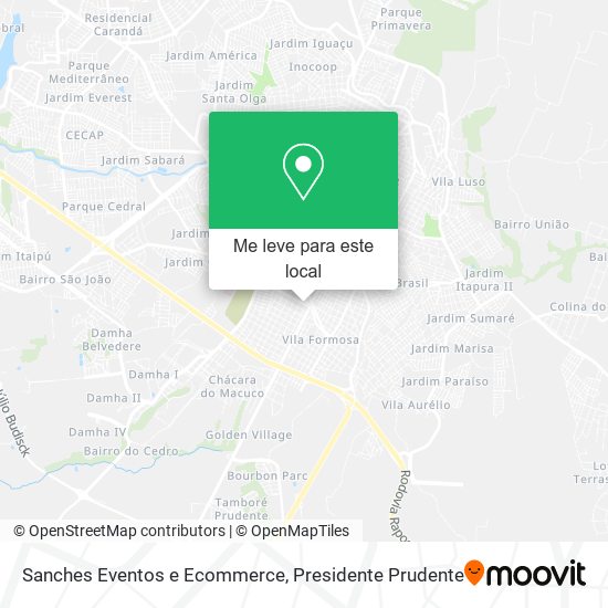 Sanches Eventos e Ecommerce mapa