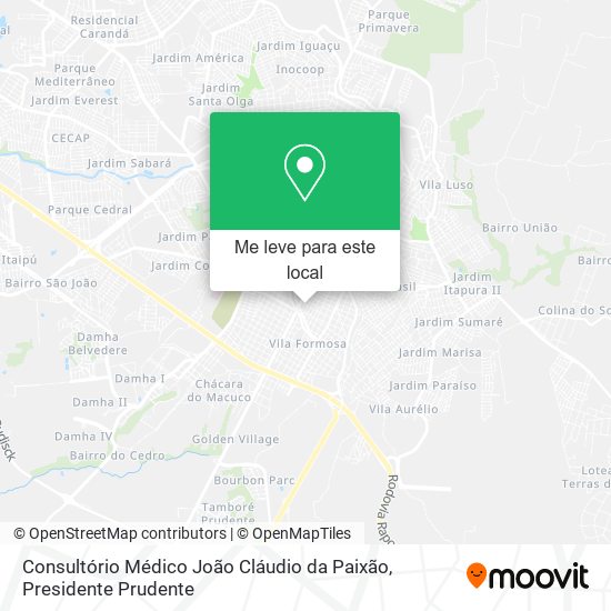 Consultório Médico João Cláudio da Paixão mapa