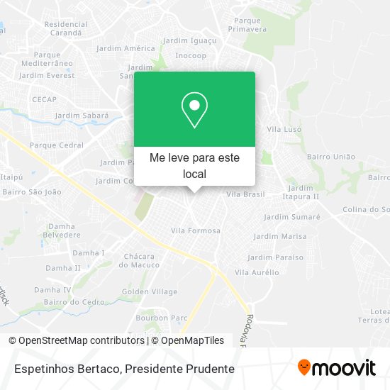 Espetinhos Bertaco mapa