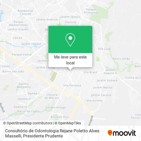 Consultório de Odontologia Rejane Poletto Alves Masselli mapa