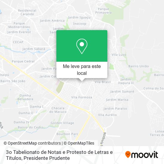 3o Tabelionato de Notas e Protesto de Letras e Títulos mapa