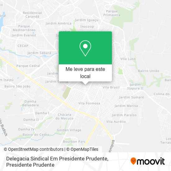 Delegacia Sindical Em Presidente Prudente mapa