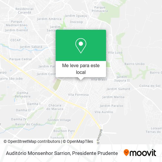 Auditório Monsenhor Sarrion mapa