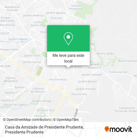 Casa da Amizade de Presidente Prudente mapa