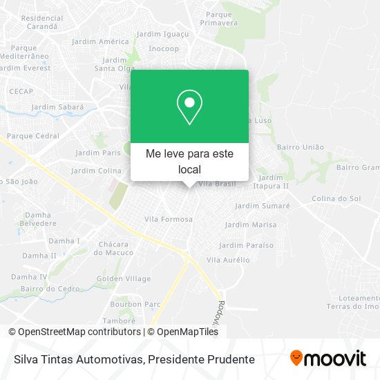 Silva Tintas Automotivas mapa