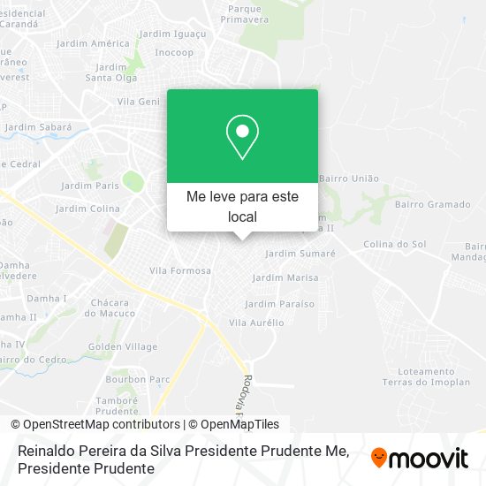 Reinaldo Pereira da Silva Presidente Prudente Me mapa