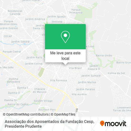 Associação dos Aposentados da Fundação Cesp mapa