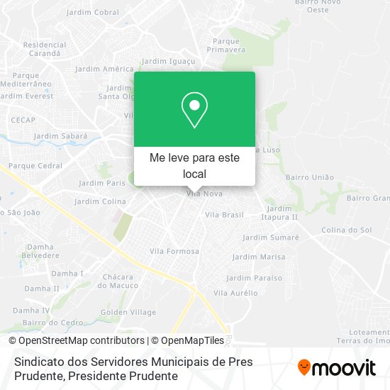 Sindicato dos Servidores Municipais de Pres Prudente mapa