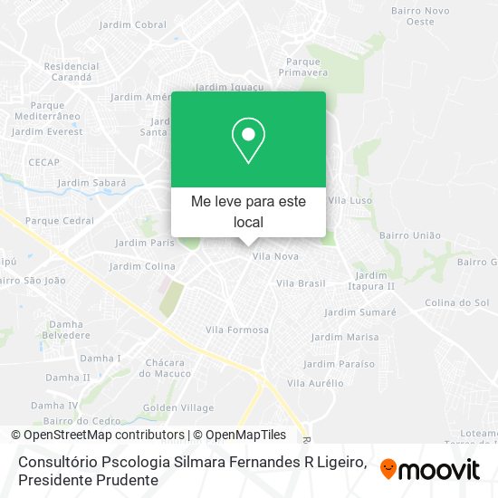 Consultório Pscologia Silmara Fernandes R Ligeiro mapa