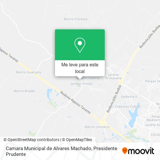 Camara Municipal de Alvares Machado mapa