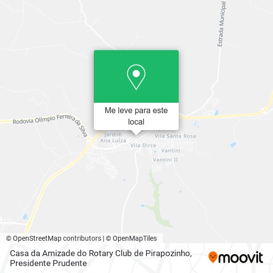 Casa da Amizade do Rotary Club de Pirapozinho mapa