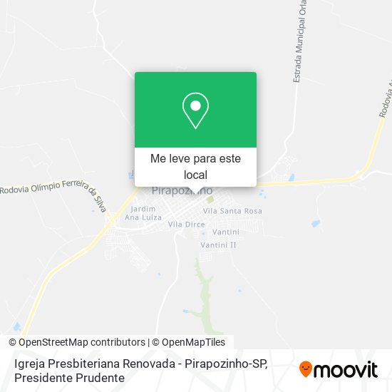 Igreja Presbiteriana Renovada - Pirapozinho-SP mapa