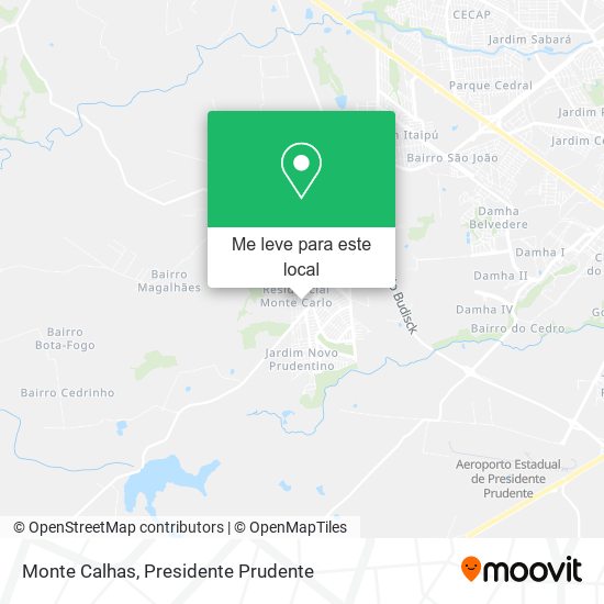 Monte Calhas mapa