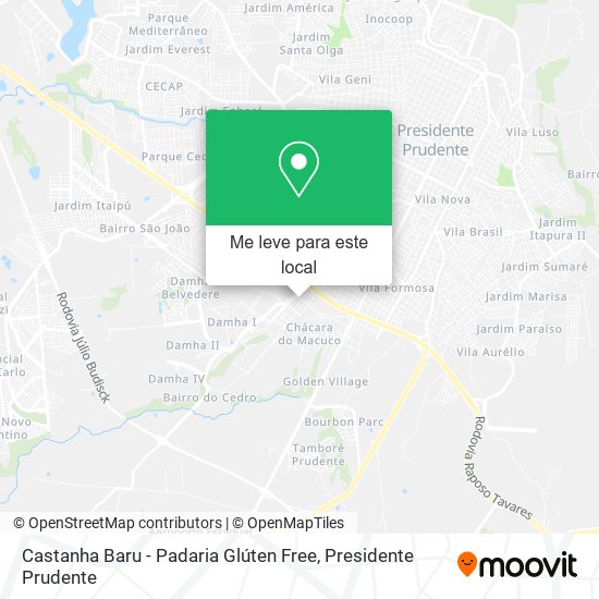 Castanha Baru - Padaria Glúten Free mapa