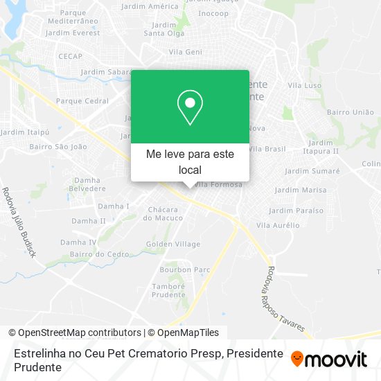 Estrelinha no Ceu Pet Crematorio Presp mapa