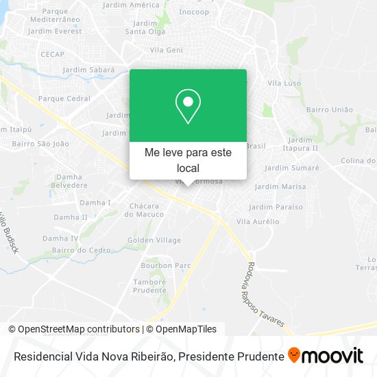 Residencial Vida Nova Ribeirão mapa