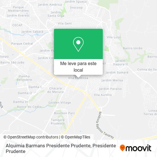 Alquimia Barmans Presidente Prudente mapa