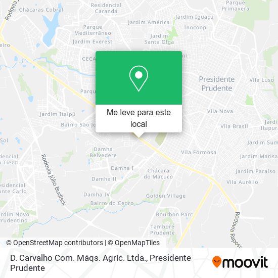 D. Carvalho Com. Máqs. Agríc. Ltda. mapa
