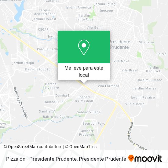 Pizza on - Presidente Prudente mapa