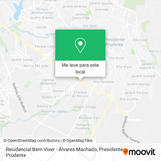 Residencial Bem Viver - Álvares Machado mapa