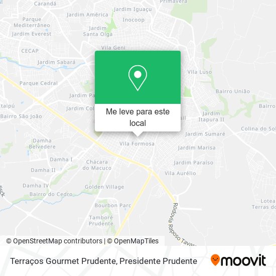 Terraços Gourmet Prudente mapa