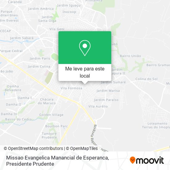 Missao Evangelica Manancial de Esperanca mapa