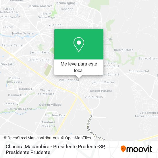 Chacara Macambira - Presidente Prudente-SP mapa