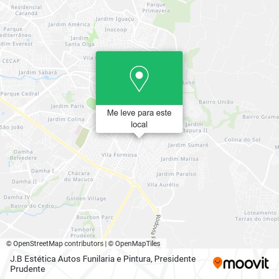 J.B Estética Autos Funilaria e Pintura mapa
