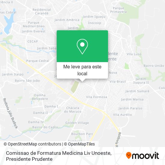 Comissao de Formatura Medicina Liv Unoeste mapa