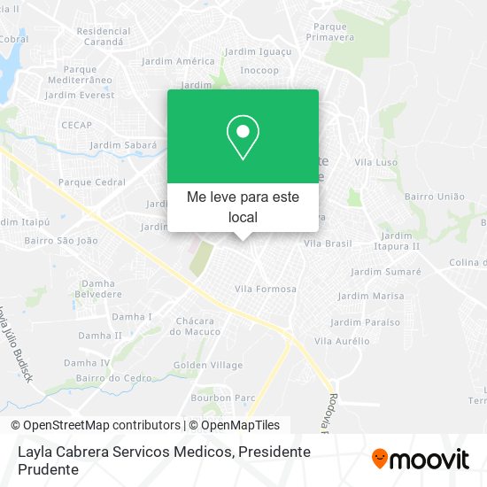 Layla Cabrera Servicos Medicos mapa