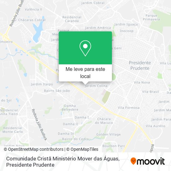 Comunidade Cristã Ministério Mover das Águas mapa