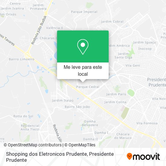 Shopping dos Eletronicos Prudente mapa
