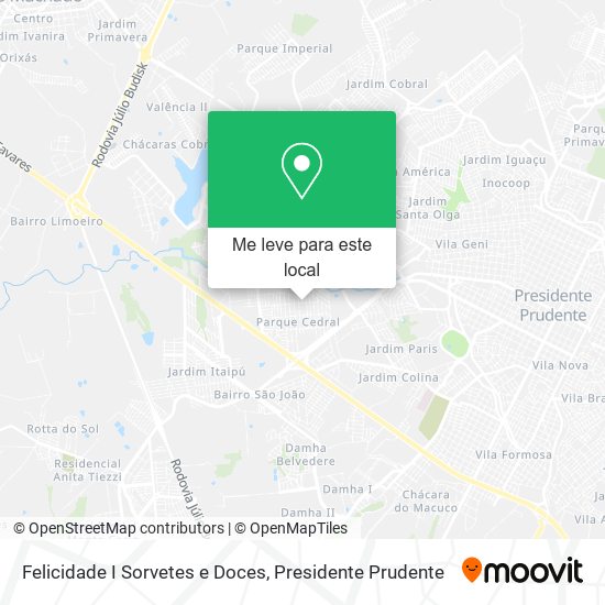 Felicidade I Sorvetes e Doces mapa