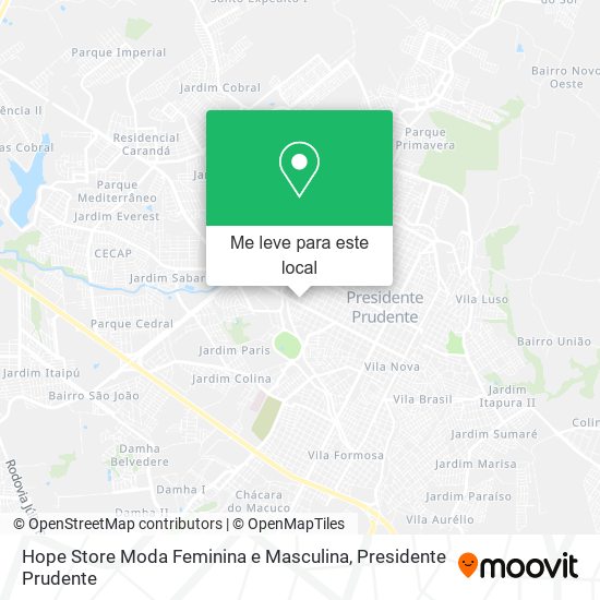 Hope Store Moda Feminina e Masculina mapa