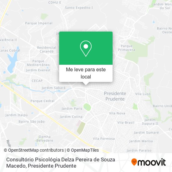 Consultório Psicológia Delza Pereira de Souza Macedo mapa