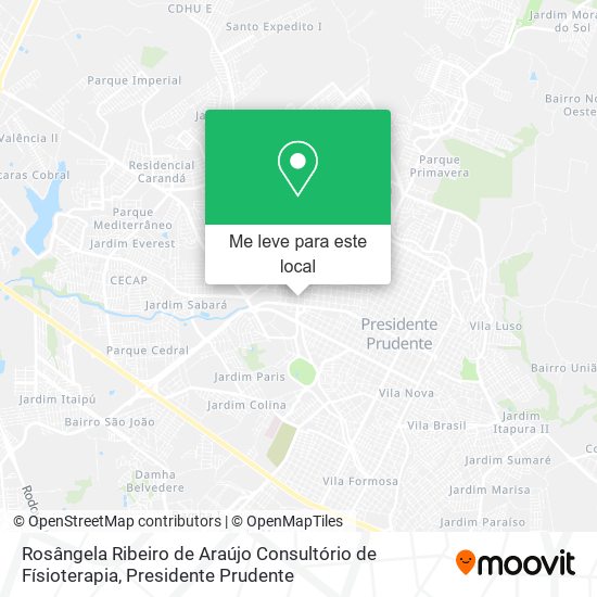 Rosângela Ribeiro de Araújo Consultório de Físioterapia mapa