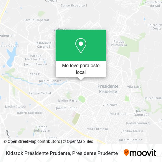 Kidstok Presidente Prudente mapa