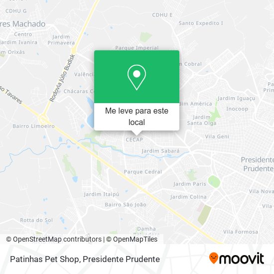 Patinhas Pet Shop mapa