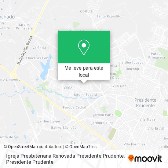 Igreja Presbiteriana Renovada Presidente Prudente mapa