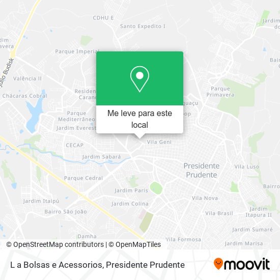 L a Bolsas e Acessorios mapa