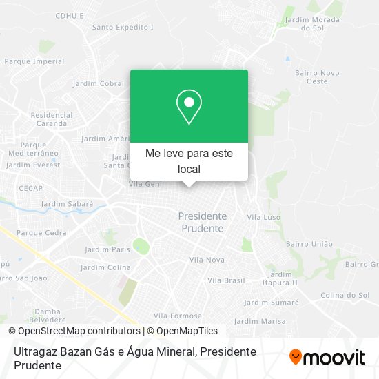 Ultragaz Bazan Gás e Água Mineral mapa