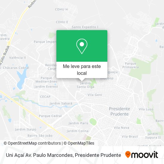 Uni Açaí Av. Paulo Marcondes mapa