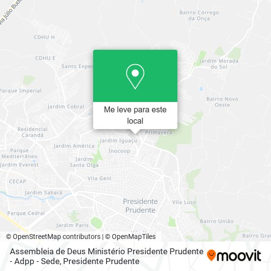 Assembleia de Deus Ministério Presidente Prudente - Adpp - Sede mapa